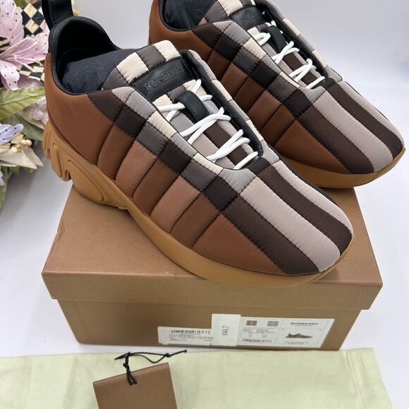 Men’s Burberry check quilted trainer sneakers size 42 made in Italy - Picture 3 of 10
